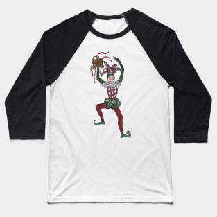 Harlequin Dancing Joker Baseball T-Shirt